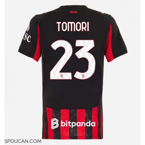 Zenski Nogometni Dres AC Milan Fikayo Tomori #23 Domaci 2025-26 Kratak Rukav Zenski Nogometni Dres AC Milan Fikayo Tomori #23 Domaci 2025-26 Kratak Rukav